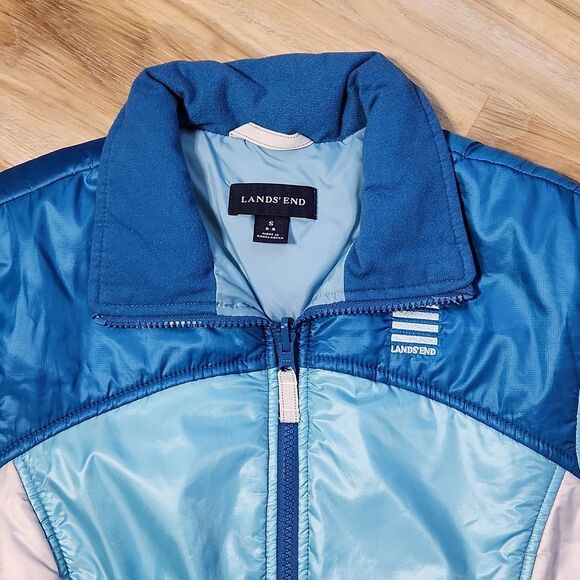 🔸️Lands End Turquoise Lightweight Puffer Jacket Small - Picture 4 of 12
